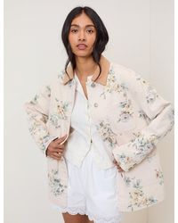 Nobody's Child - Light Denim Floral Cord Collar Jacket - Lyst