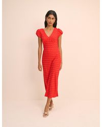 Nobody's Child - Polka Dot V-Neck Lina Midi Dress - Lyst