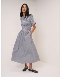 Nobody's Child - Gingham Shirred Leah Midi Dress - Lyst