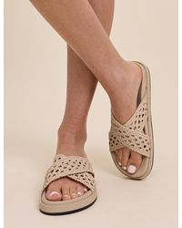 Nobody's Child - Woven Leather Sliders - Lyst