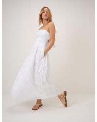Nobody's Child - Embroidered Bandeau Ariella Drop Waist Midi Dress - Lyst