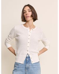 Nobody's Child - Pointelle Crew Neck Cardigan - Lyst