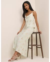 Nobody's Child - Mint Floral Satin Maxi Skirt - Lyst