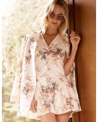 Nobody's Child - Floral Linen-Blend Double-Breasted Suki Blazer - Lyst