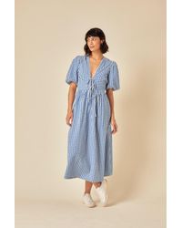 Nobody's Child - Gingham Tie Front Scarla Midi Dress - Lyst