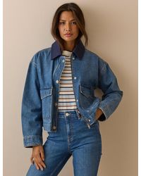 Nobody's Child - Mid Contrast Collar Edie Denim Barn Jacket - Lyst