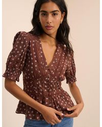 Nobody's Child - Ditsy Floral Puff Sleeve Seren Blouse - Lyst