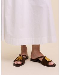 Nobody's Child - Suede Metal Disc Detail Sandals - Lyst