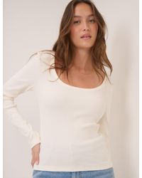 Nobody's Child - Long Sleeve Scoop Neck Ribbed Top - Lyst