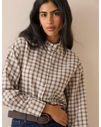 Nobody's Child - Check Frill Neck Blouse - Lyst