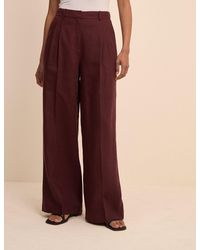 Nobody's Child - Burgundy-Blend Jax Wide Leg Trousers - Lyst