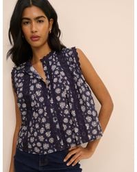 Nobody's Child - Floral Broderie Anglaise Trim Blouse - Lyst