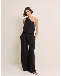 Nobody's Child - Linen-Rich Wide Leg Trousers - Lyst