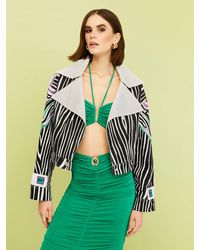 Nocturne Fringed Double Breasted Jacket - Multicolour