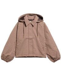 Barbour - Audrey Check Showerproof Hooded Bomber Jacket - Lyst