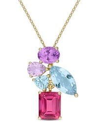 Julianna B - Multi-Gem Cluster Pendant Necklace Plated - Lyst