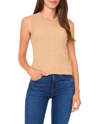 Halogen® - Cable Stitch Cotton Sweater Tank - Lyst