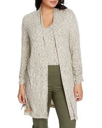 Chaus - Jaspé Ribbed Belted Long Cardigan - Lyst