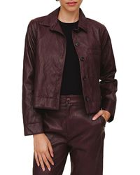 Bella Dahl - Crop Faux Leather Jacket - Lyst