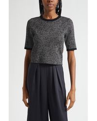 Ramy Brook - Rosaline Jacquard Short Sleeve Knit Top - Lyst