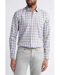 Scott Barber - Bold Gingham Linen Twill Button-up Shirt - Lyst