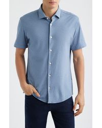 BOSS - Roan Knit Short Sleeve Button-Up - Lyst