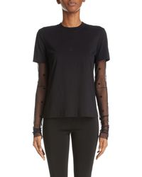 Givenchy - 4g Tulle Sleeve Cotton T-shirt - Lyst