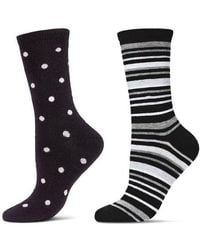 Memoi - Assorted 2-Pack Crew Socks - Lyst