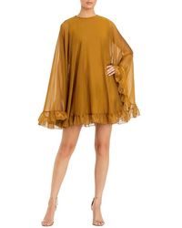 Mac Duggal - High Neck Cape Mini Dress With Ruffle Hem - Lyst