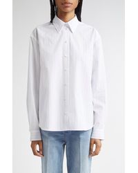 TOTEME - Monogram Stripe Organic Cotton Poplin Button-Up Shirt - Lyst