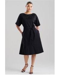 Natori - Solid Lightweight Woven Boatneck Dress With Embellishment - Lyst