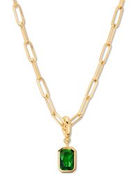 Brook and York - Mackenzie Birthstone Paper Clip Chain Pendant Necklace - Lyst