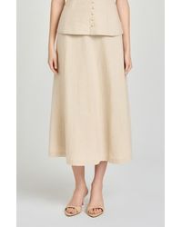 Wayf - X Hannah Lovey Porter Capri Linen Blend Midi Skirt (Nordstrom Exclusive) - Lyst