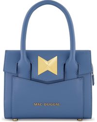 Mac Duggal - Plated Hardware Small Leather Tote Bag - Lyst