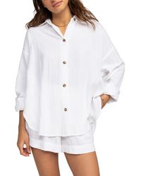 Roxy - Morning Time Organic Cotton Button-up Shirt - Lyst