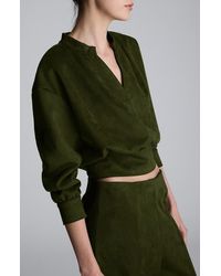 Kenneth Cole - Sueded Scuba Knit V-Neck Top - Lyst