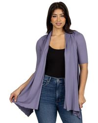 24seven Comfort Apparel - Loose Fit Open Front Cardigan With Half Sleeve - Lyst