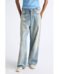 Acne Studios - 1981 Trafalgar Distressed Organic Cotton & Lyocell Denim Wide Leg Jeans - Lyst