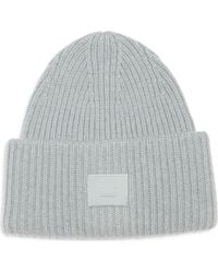 Acne Studios - Pansy Face Patch Wool & Yak Hair Blend Beanie - Lyst