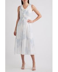 Halogen® - Ruffle Tie Belt Tiered Maxi Dress - Lyst