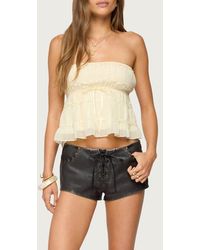 Edikted - Seren Ruffle Chiffon Strapless Top - Lyst