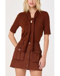 Astr - Agatha Tie Neck Sweater - Lyst