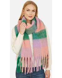 Yumi' - Check Soft Tassel Scarf - Lyst