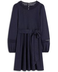 Boden - Athina Embroidered Detail Long Sleeve Cotton Blend Dress - Lyst