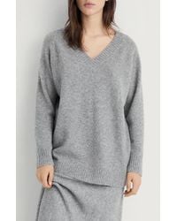 Mango - Oversize V-Neck Sweater - Lyst