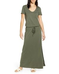 caslon drawstring maxi dress