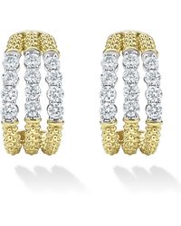 Lagos - Superfine Signature Caviar Diamond Half Hoop Earrings - Lyst