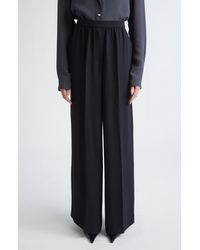 St. John - Satin Back Crepe Wide Leg Pants - Lyst