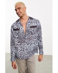 ASOS - Relaxed Fit Animal Print Button-up Shirt - Lyst