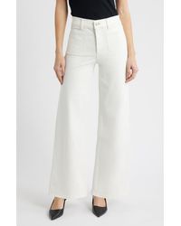 FRAME - Le Slim Palazzo Patch Pocket High Waist Wide Leg Jeans - Lyst